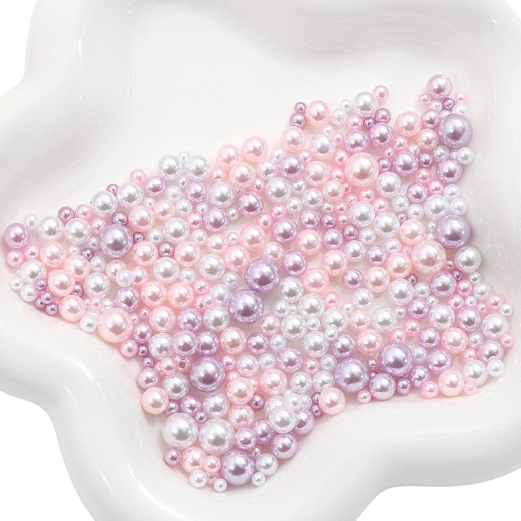 ABS Non-Porous Pearl-Plated Colored Round Beads for DIY Crafts and Fashion Accessories