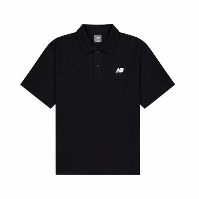 Polo Shirts Men's Black Lapel Moderate Straight Fit NFF29191-BK
