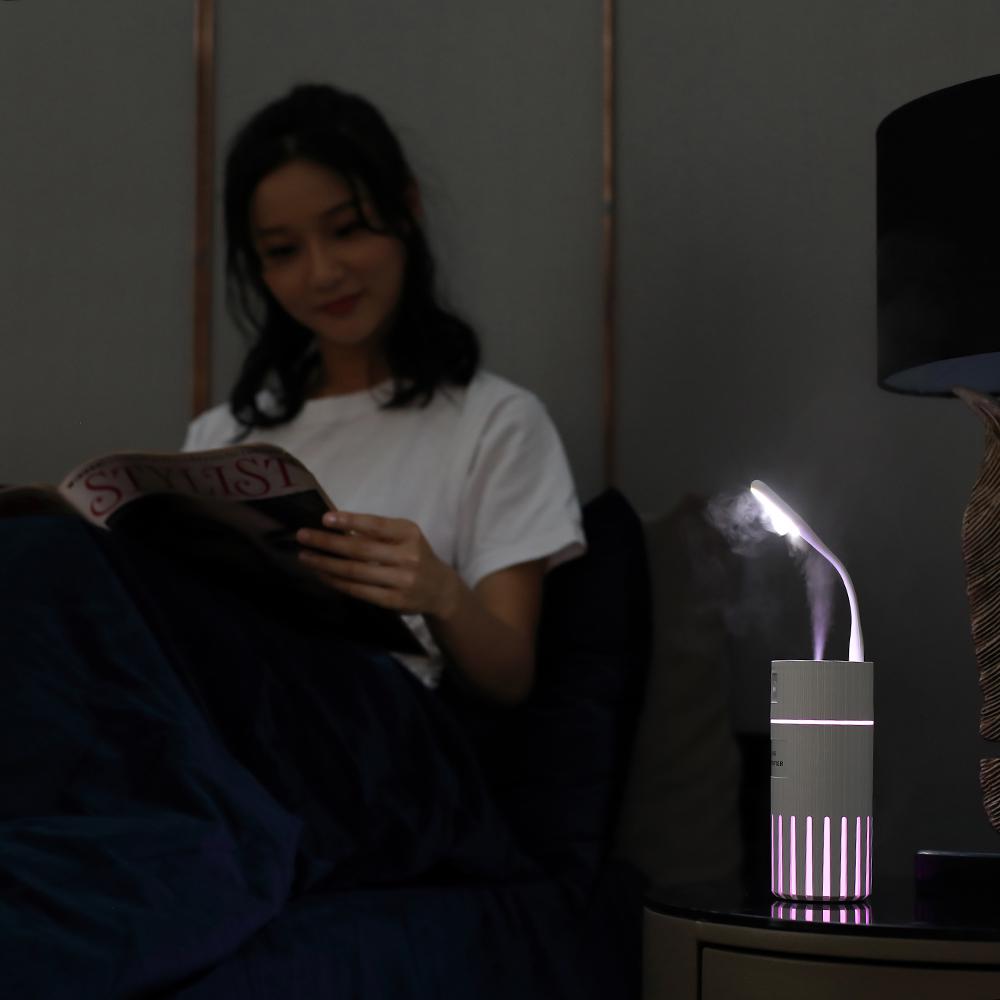 USB zvlhčovač vzduchu čistička vzduchu se 7 barevným LED světlem 320ml ultrazvukový generátor mlhy pro aromaterapii zamlžovač pro domácí aroma difuzér do auta