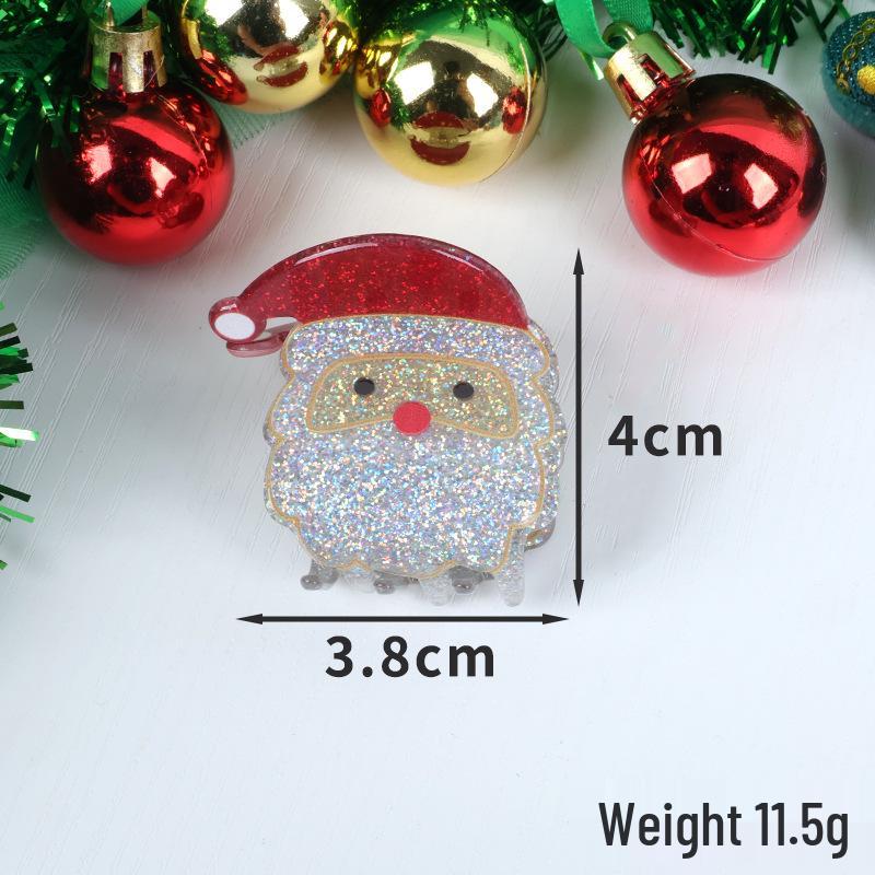 Shining Girl Christmas Hair Clips: Snowflake, Tree & Gingerbread Shark Clip