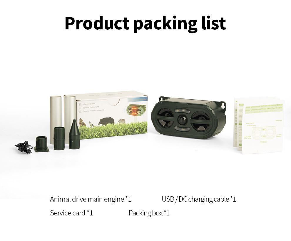 Solar-Powered Ultrasonic Animal Repeller: Waterproof Device for Birds, Rodents, and Cats