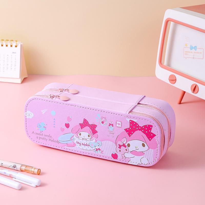 Double-Layer Cartoon Pencil Case - Kuromi, Cinnamoroll & My Melody for Boys and Girls