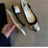 Early spring single shoes female new retro fairy ballet flat bottom shallow mouth gentle one pedal commuter ladyshoes