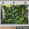 2D Jungle Style Mixed Foliage Concrete Block Wall Decor Backdrop