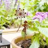 1Pc Iron Garden Decoration Ground Plug with Charming Fairy and Fl Terrace Decoration
