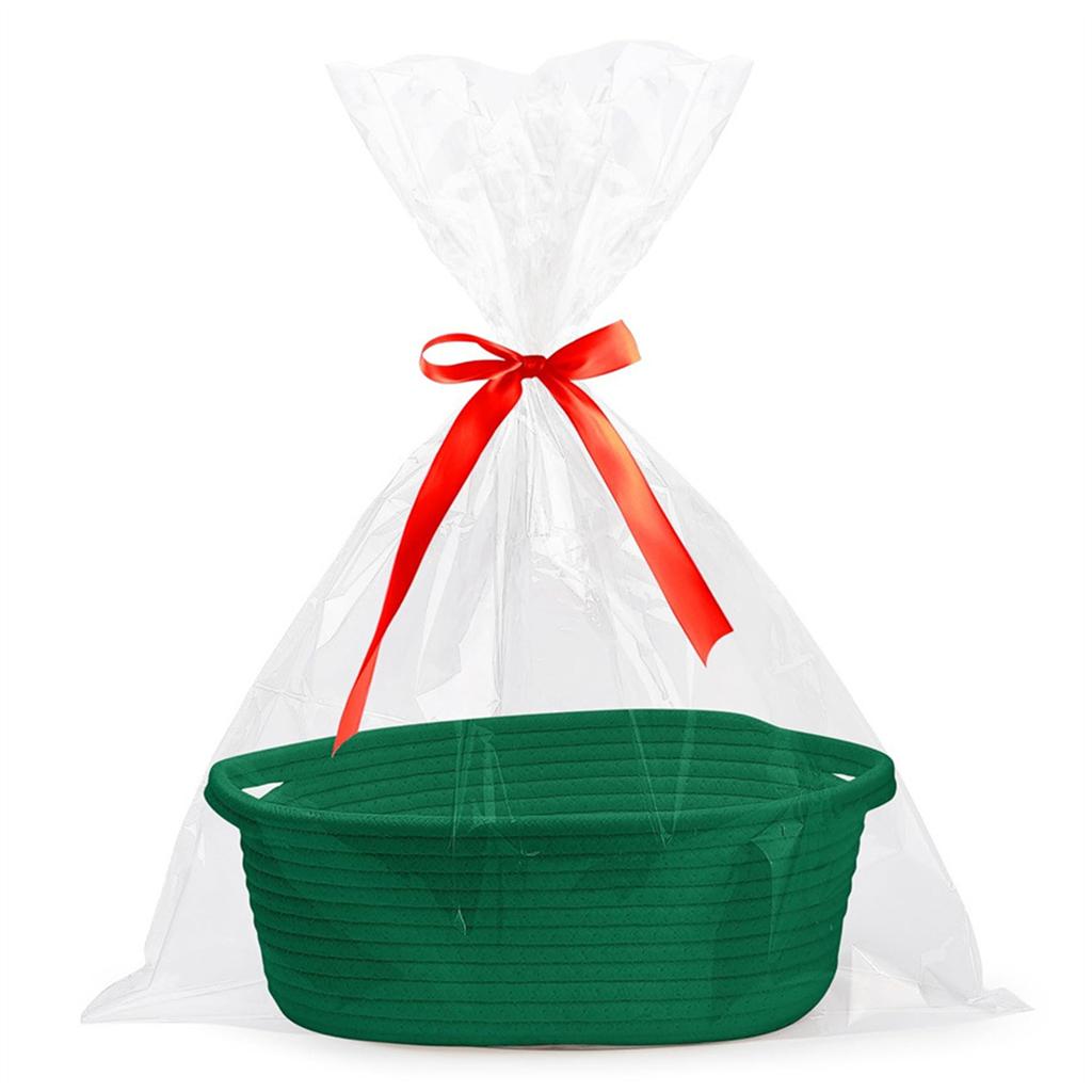 Spacious Woven Storage Basket With Durable Cotton Rope And Elegant Handle Woven Storage Holder For Home Organization