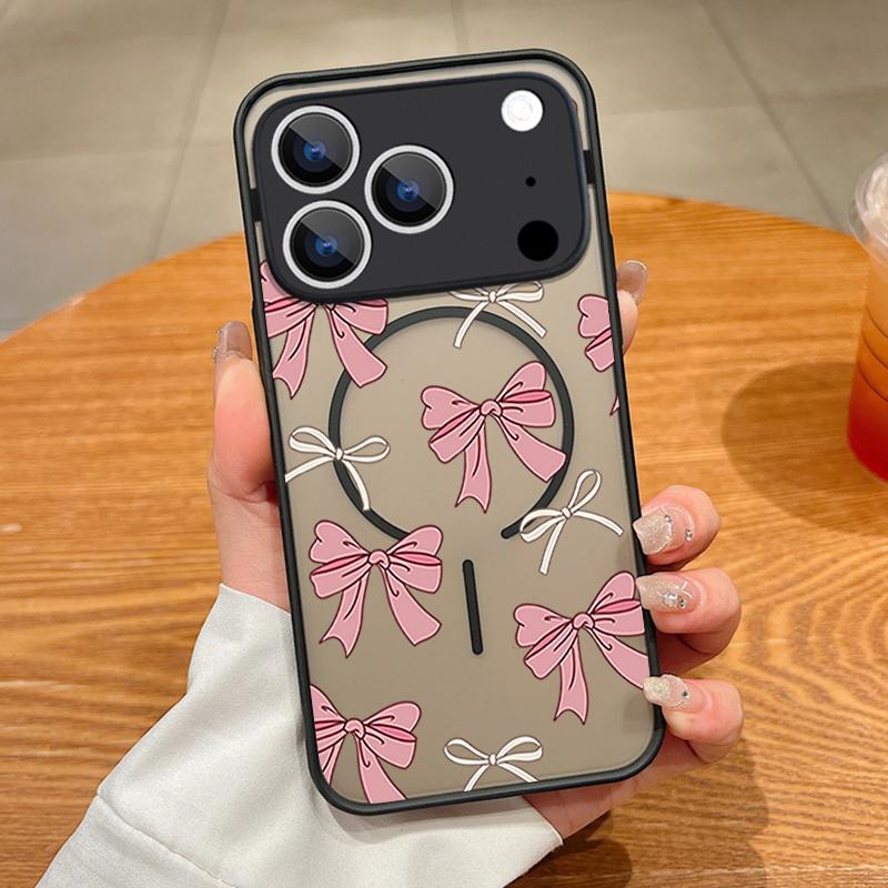 Colorful Bowknots Pattern Case For iPhone 17 Pro Max Magnetic For Magsafe Matte Cover For iPhone 16 Pro Max 15 14 13 16E Air