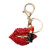 Rhinestone Lip Keychain Pendant Diamond Lip & Lipstick Bag Charm Sparkling Lip Pendant for Women Girls