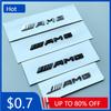 Car Sticker 8cm ABS Car Emblem Badge for Mercedes Benz AMG C63 E63 Center Console Fob Logo Accessory Sticker Sharp Flat Font Chr