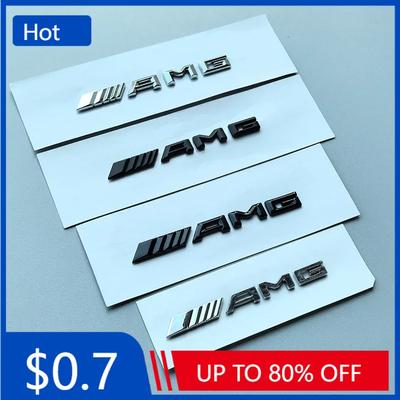 Car Sticker 8cm ABS Car Emblem Badge for Mercedes Benz AMG C63 E63 Center Console Fob Logo Accessory Sticker Sharp Flat Font Chr