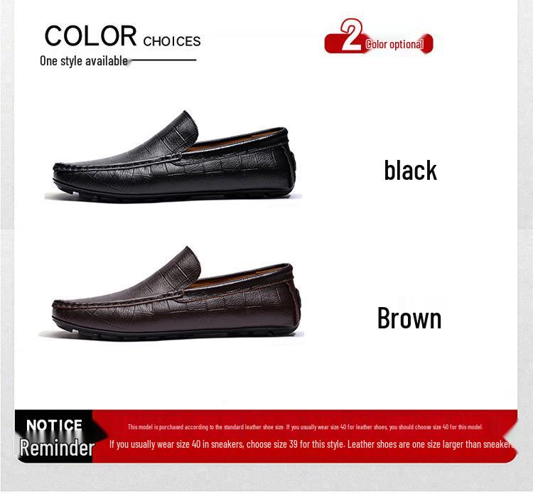 Men's Plus Size Genuine Leather Slip-On Driving Loafers, Soft Sole Moccasins, Sizes 45-47