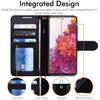 Galaxy S20 FE Leather Wallet Case, Flip Protective Case Cover with Wallet Card Holder, Stand and Wrist Strap - Black