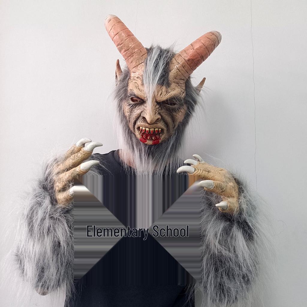 Maschera in Lattice di Lucifero - Volto Umano Horror Cosplay, Copricapo per Costume di Halloween