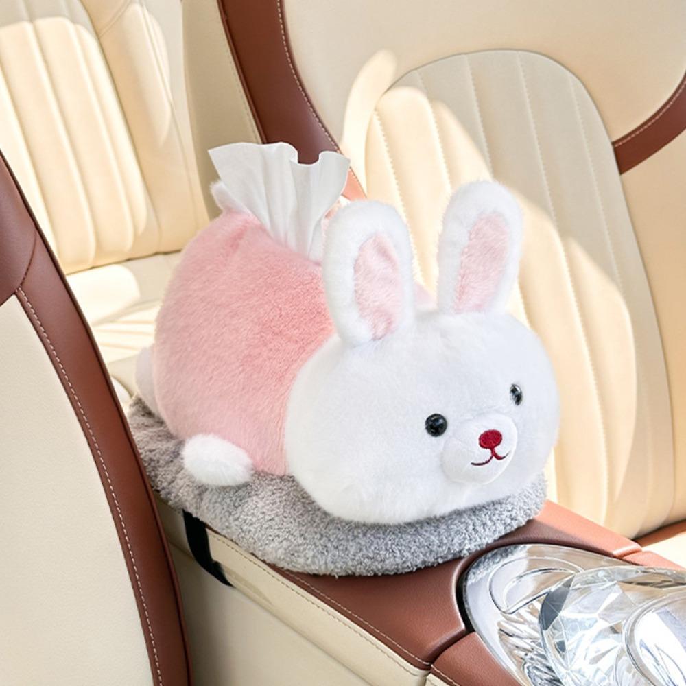 Cartoon Animal Car Tissue Box Panda Plush Doll Auto Interior Backseat Tissue Holder  Car Seat