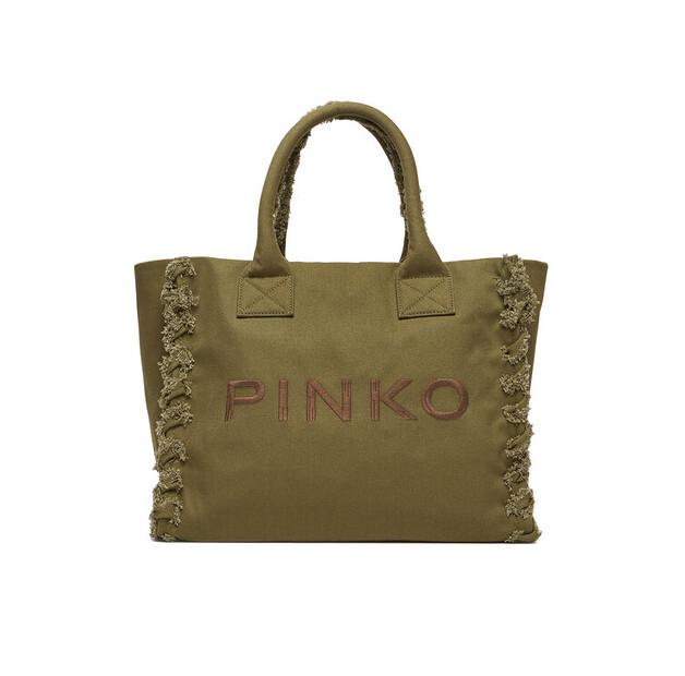 Сумка PINKO Torba BEACH SHOPPING CANVAS RICICLATO зелёный