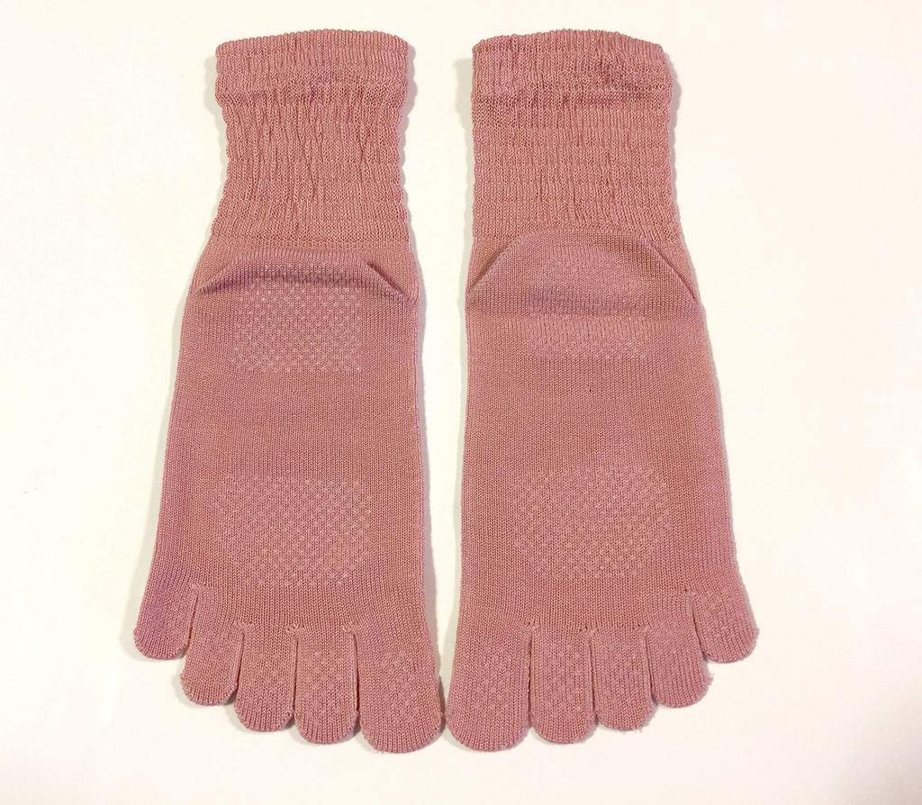 EM Wear Japan Socks with Made in Sizes Value Pack of 2 and Women's Five-Toe Non-Slip Finish, Japan, 22-25cm, Comfortable, (Pink Gray)