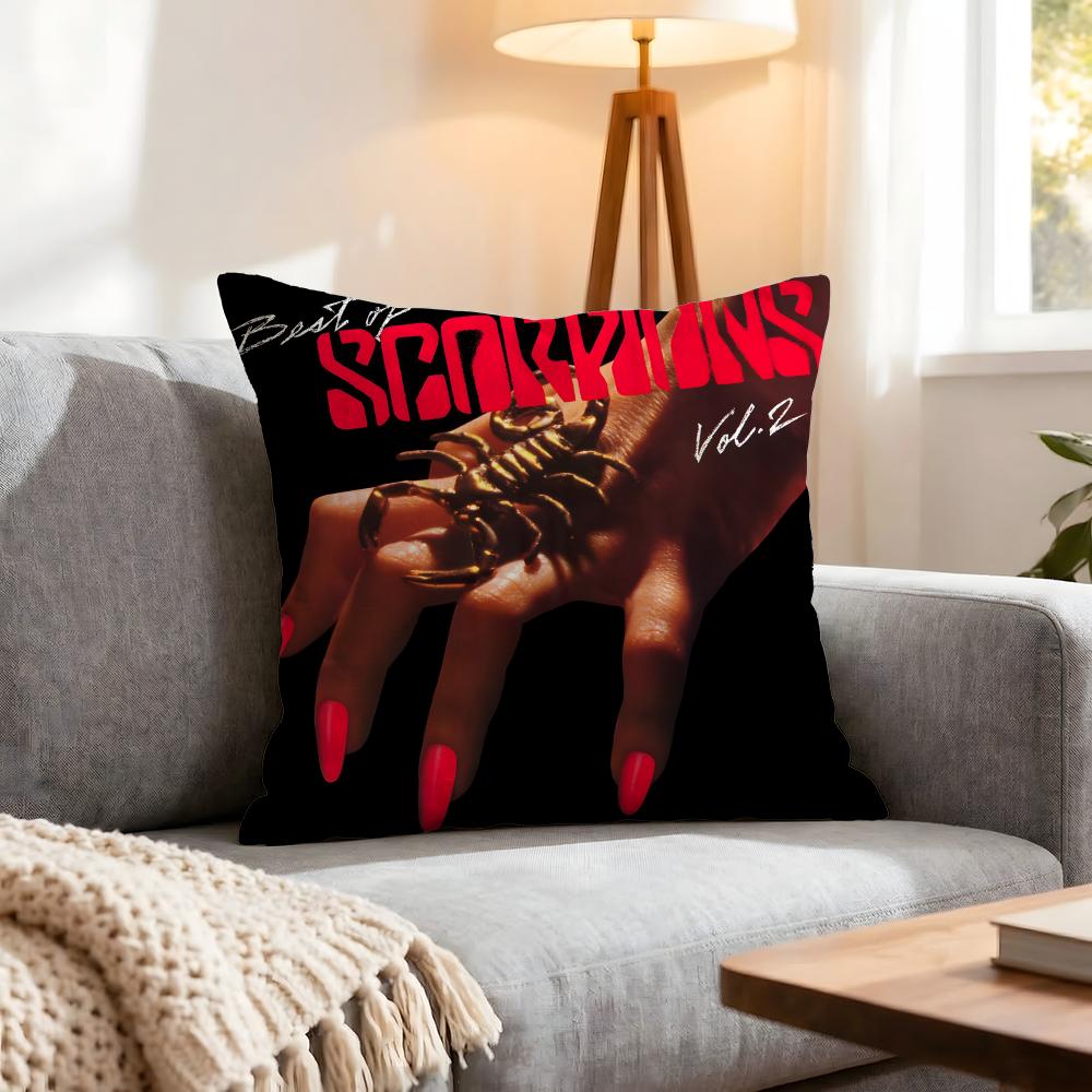 Band Scorpions Cushion Cover 1Pcs Decorative Covers Soft Cushion Case For Sofa Couch Decor 40X40 45X45 Pillowcases