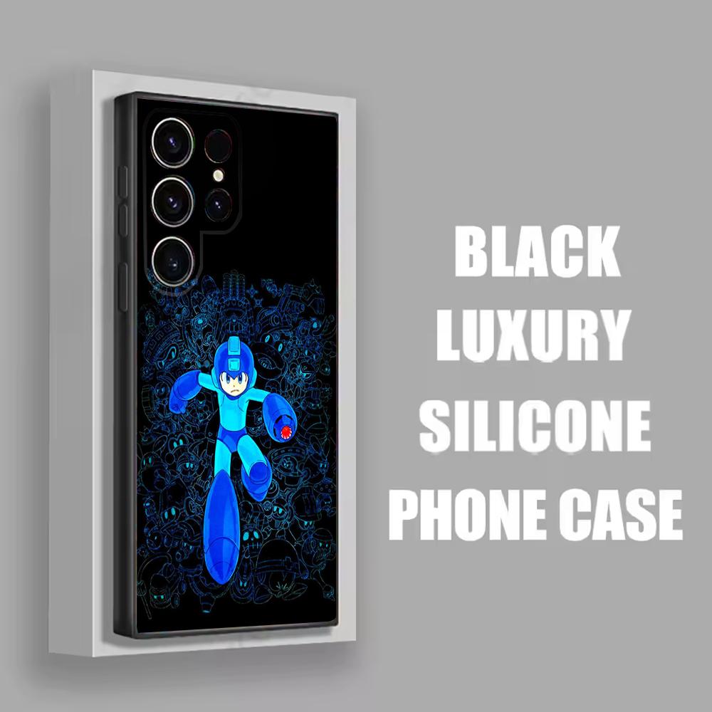 R-Rockman M-Megaman Phone Case For Samsung S25,S24,S21,S22,S23,S30,Ultra,S20,Plus,Fe,Lite,Note,10 Black Soft Shell