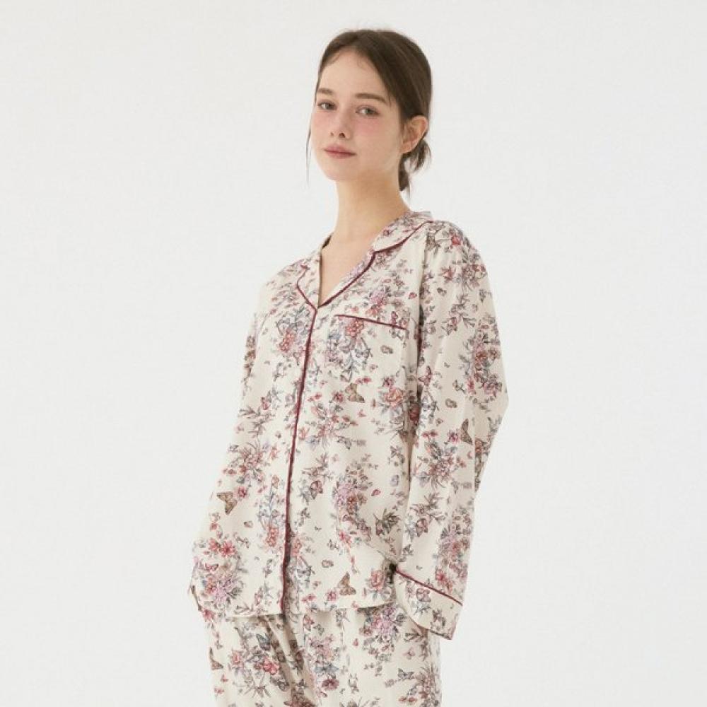 Lunaluz Women S Long Sleeve Modal Cotton Collar Two Piece pajamaS plum/free