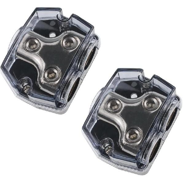 0/2/4 Gauge In 4/8 Gauge Out 2 Way Power Ground Distribution for Car Audio Splitter