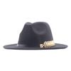 Western Cowboy Hat Jazz Hat Panama Hat Sun Hat Felt Wide Brim Fedora Decorative Rolled Hat