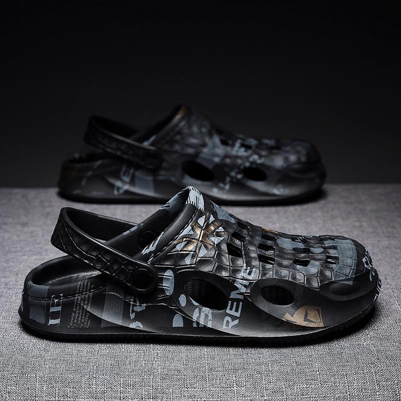 

Large size outdoor hole shoes fashion hollow casual cool slippers men s breathable travel beach shoes 22000 39
