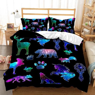 Bedroom Bedding Set King Size For Double 3D Print Bohemian Deer Moon,Wolf Bed Linen 2 People 240X260 Comforter Cover+Pilllowcase