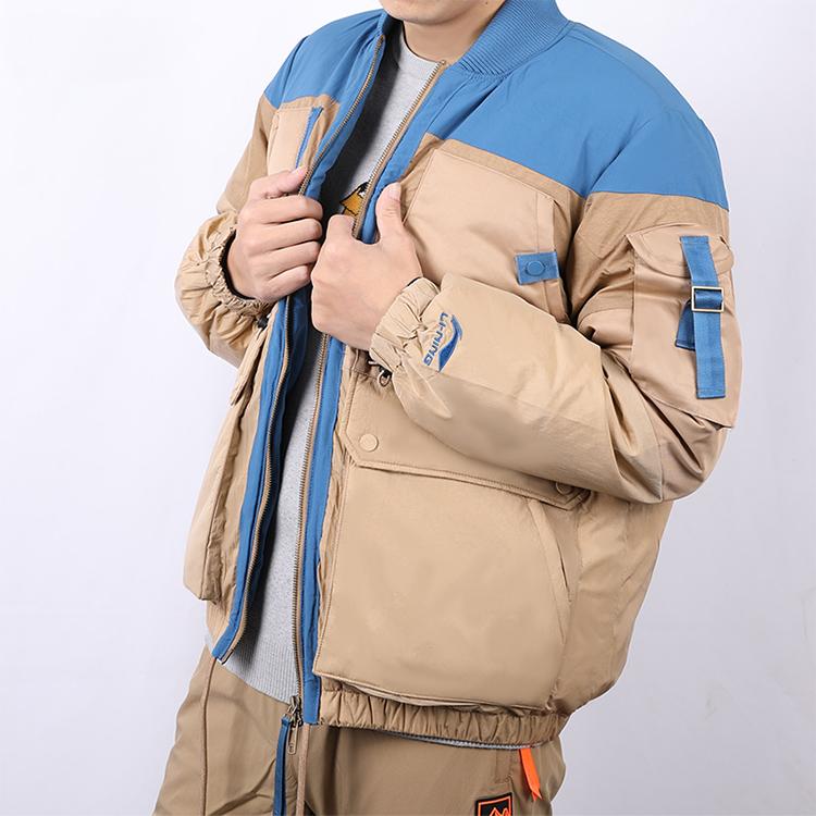Li Ning Comfortable Warm Short Down Jacket Men Outerwear Fragrant-Apricot AYMP167-1