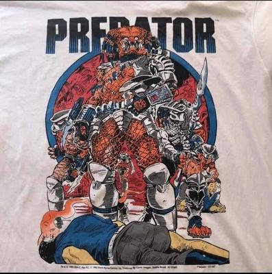 Vtg Predator Movie Rare Design White T Shirt Heavy Cotton Tee S-5XL Unisex T-Shirt