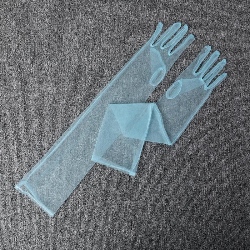 Удобные свадебные перчатки Вечерние перчатки Сетчатые длинные перчатки 55cm