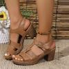 22 years summer new breathable casual comfortable sandals thick heel with sandals European and American