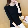 Pullover Damen Pullover Einfarbig Neu Frühling Damen Gestrickter Slim Pullover Langarm Herbst Winter Schmetterlingshals Pullover Weiblich