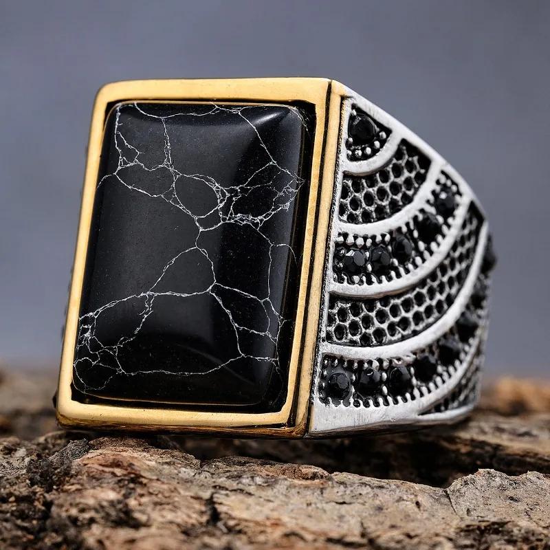 Trendiger Punk Gothic Steampunk Ring Verstellbar Vintage Schlange mit Saphir Herren Bohemian-Stil Titan Mode Silber Feiner Ring