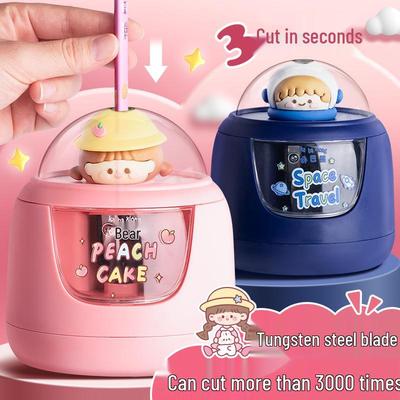 Kaba Bear Cartoon Battery-Powered Pencil Sharpener for Primary School Students