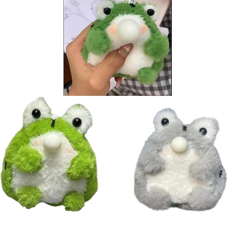 Plush Frog Toy Kit Bag Decoration Pendant Handmade Diy Spit Bubbles Gift Girls