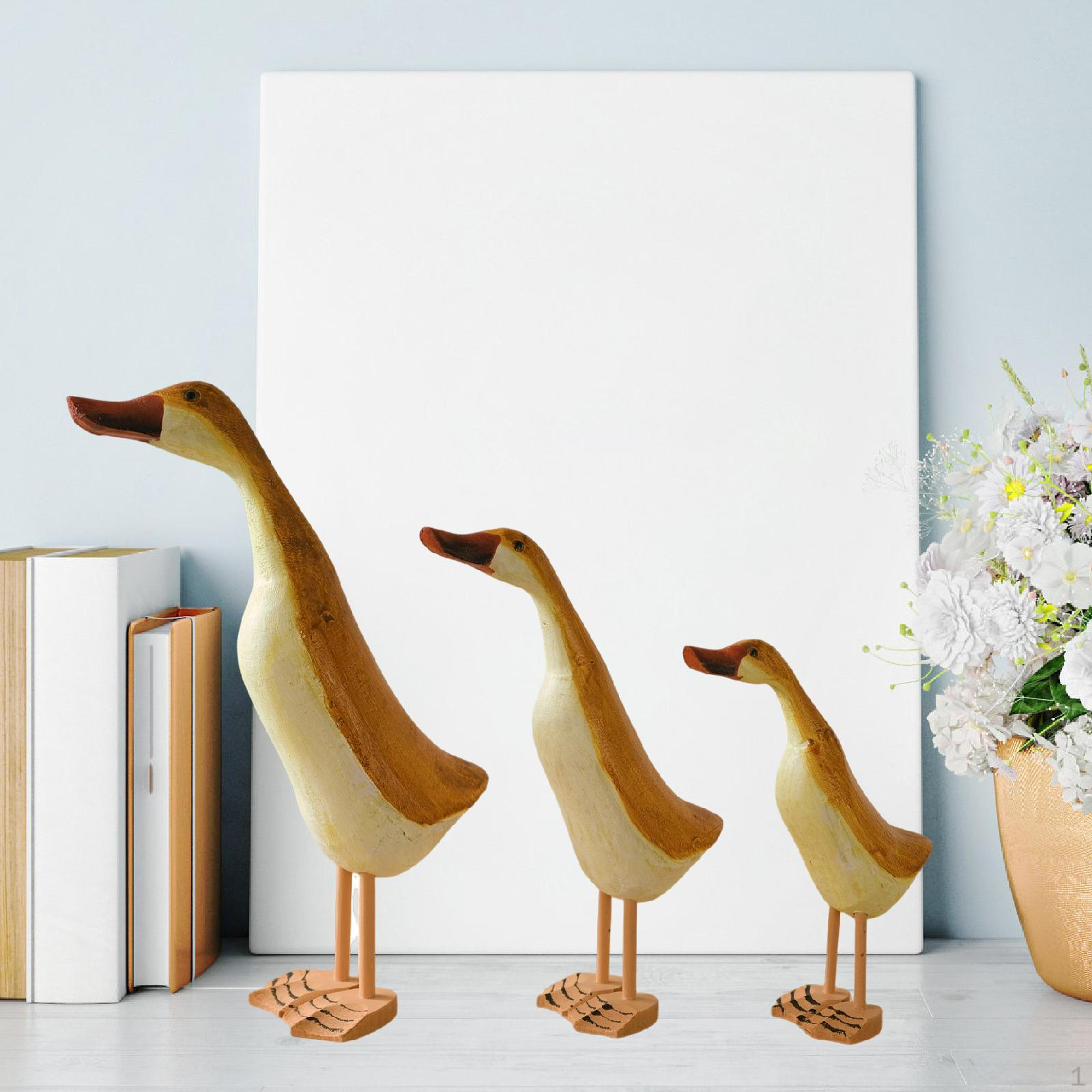 

3 шт. Деревянные статуэтки уток, украшения, креативные забавные фигурки, скульптуры животных для гостиной