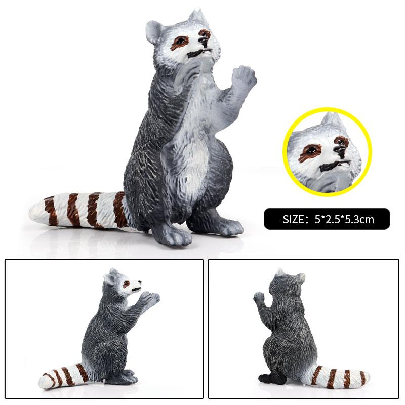 Oenux Simulation Wild Figurines Lesser Panda Raccoon Lemur Model Action Figures Forest Animals Home Education Kids Toy Gift
