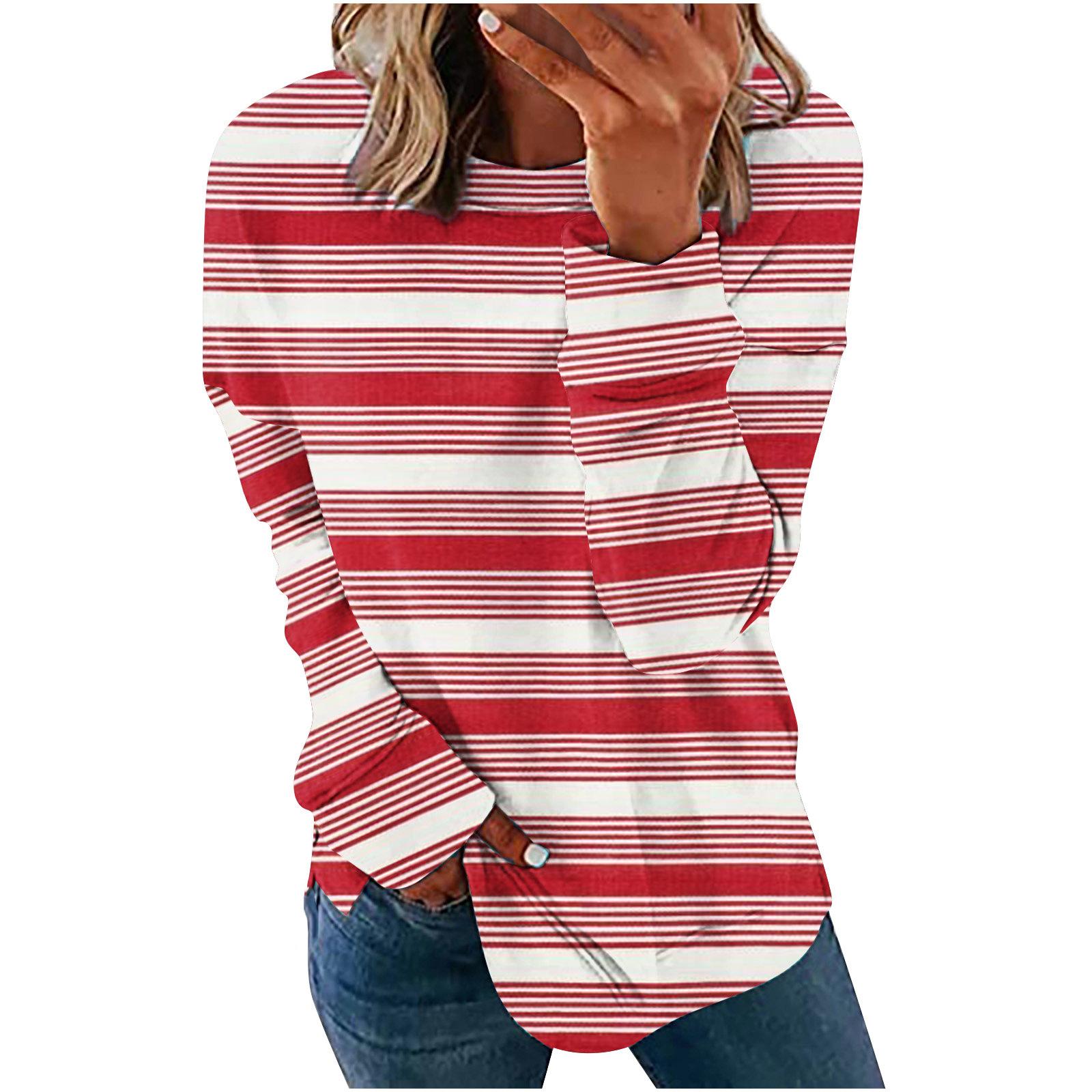 

Женская мода Повседневная полосатая толстовка с капюшоном с принтом Осень-зима Толстовки с длинными рукавами Толстовка с круглым вырезом Женские толстовки с капюшоном Женские топы 4XL