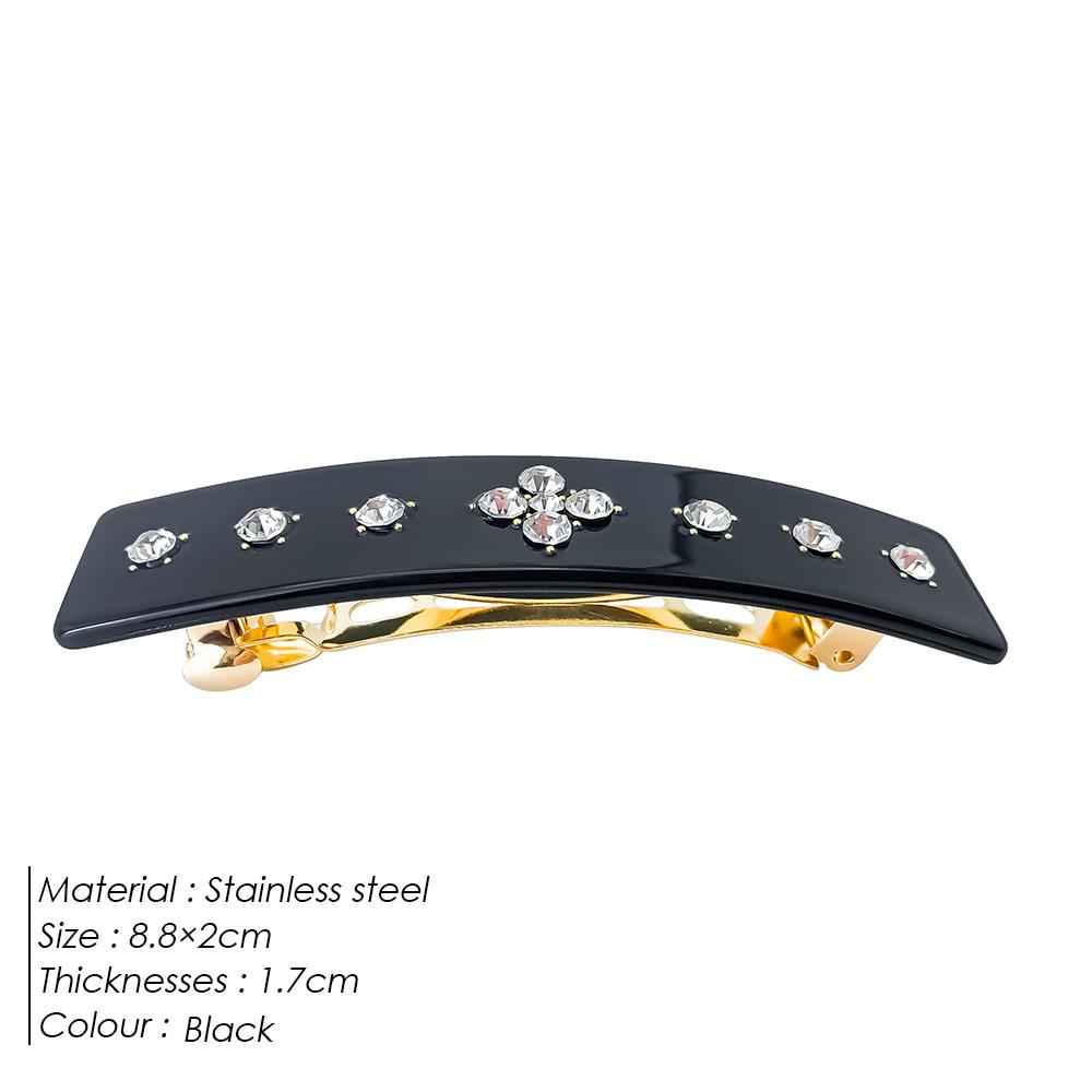 

eManco New Rectangular Geometric Czech Rhinestones Acetate Side Clip Selling New Year s Gift for Your Love Size fits all