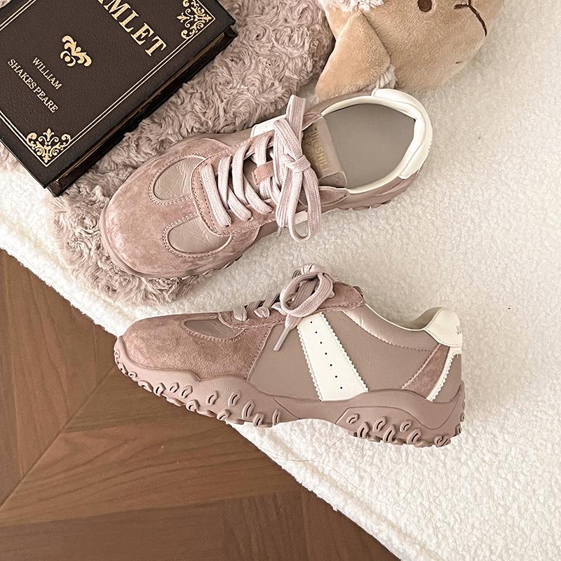 Retro Forrest Gump training shoes women's 2025 new spring super fire women's shoes platform-soled versatile lace-up casual sports shoes