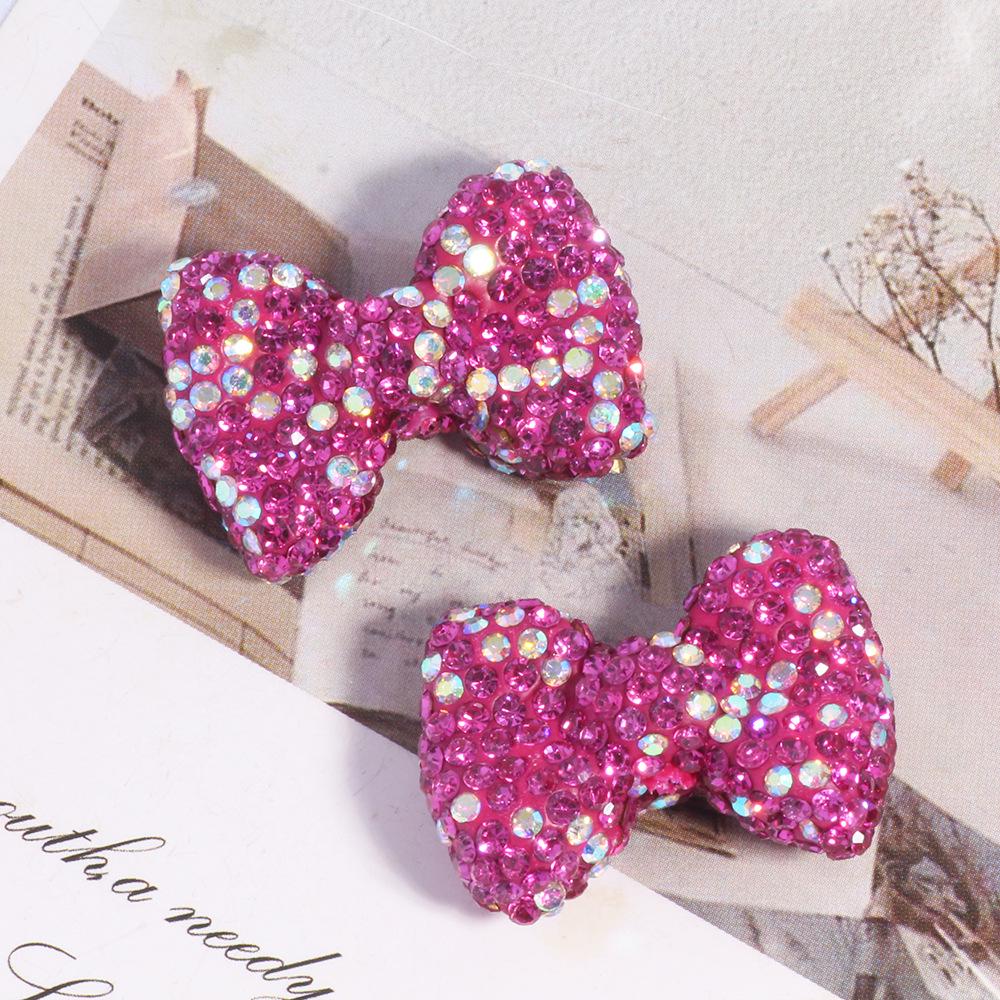 Colorful Bear & Heart Diamond Beaded Keychain with Bowknot