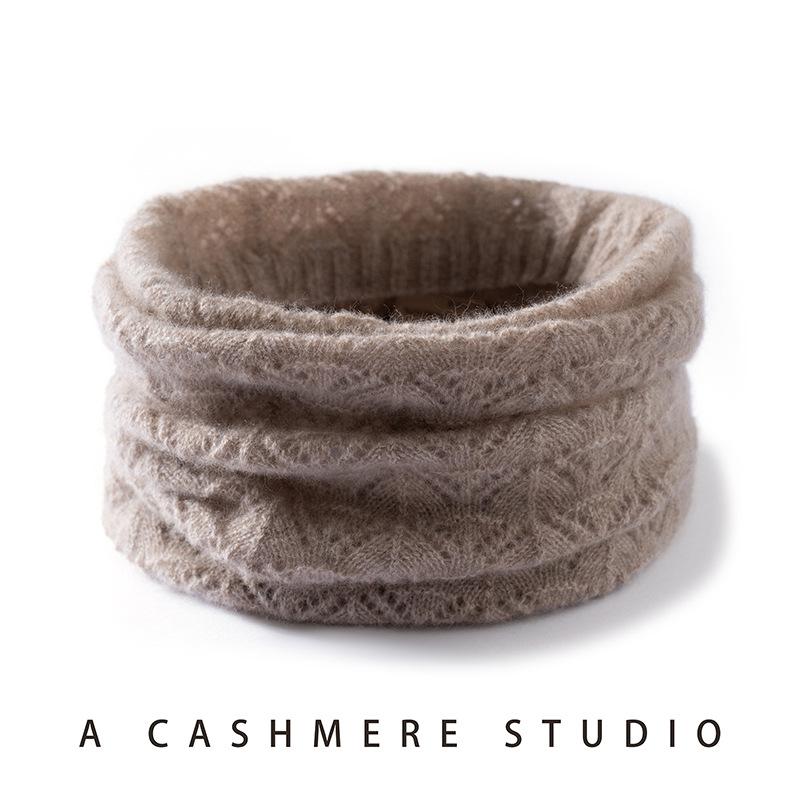 Cashmere Neck Warmer: 100% Pure Cashmere, Hollow Knit, Fashionable Warm Scarf
