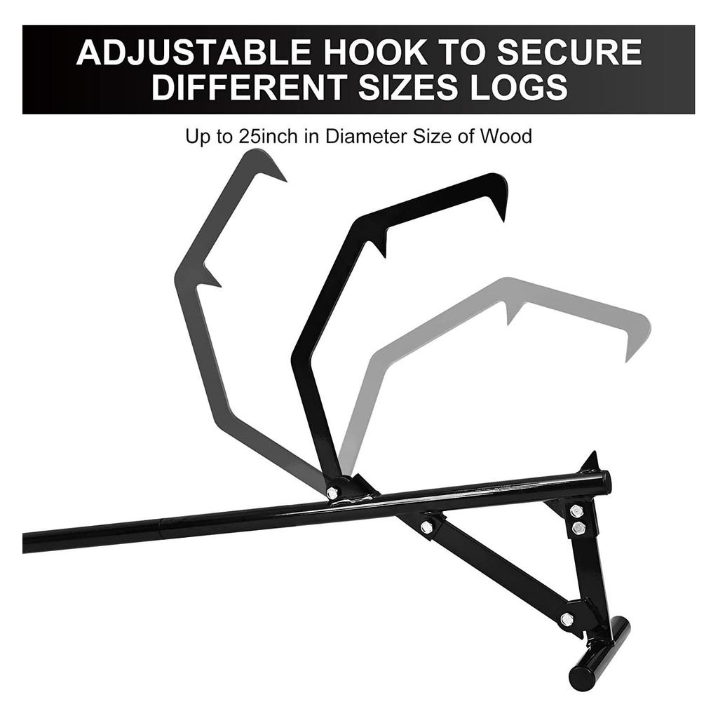 51in Log Lifter Adjusting Tilt Hook Rubber Non Slip Handle Log Wood Roller Lifter Jack for Farm Log Jack Log Wood Roller Lifter