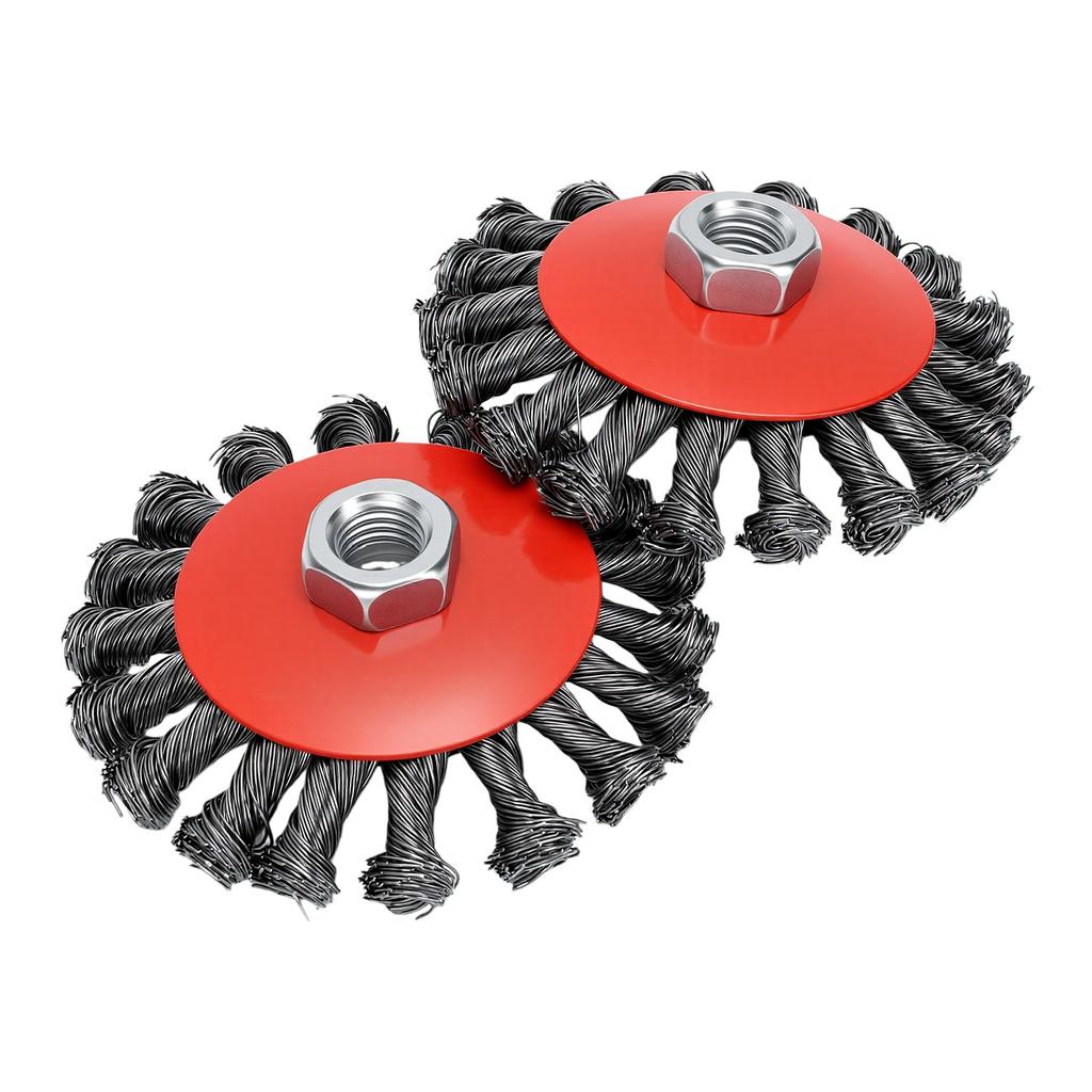 8pcs Carbon Steel Wire Wheel Brush Set 5 8 11 Arbor Wire Wheel Rust Removal Grinding Brush for Angle Grinder Deburring