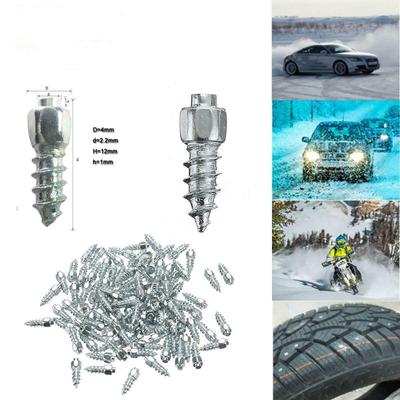 100 Piezas Tacos para Neumáticos de Coche Tornillos Antideslizantes Clavos Auto Motocicleta Bicicleta Camión Neumático Todoterreno Puntas de Hielo Suelas para Zapatos de Nieve