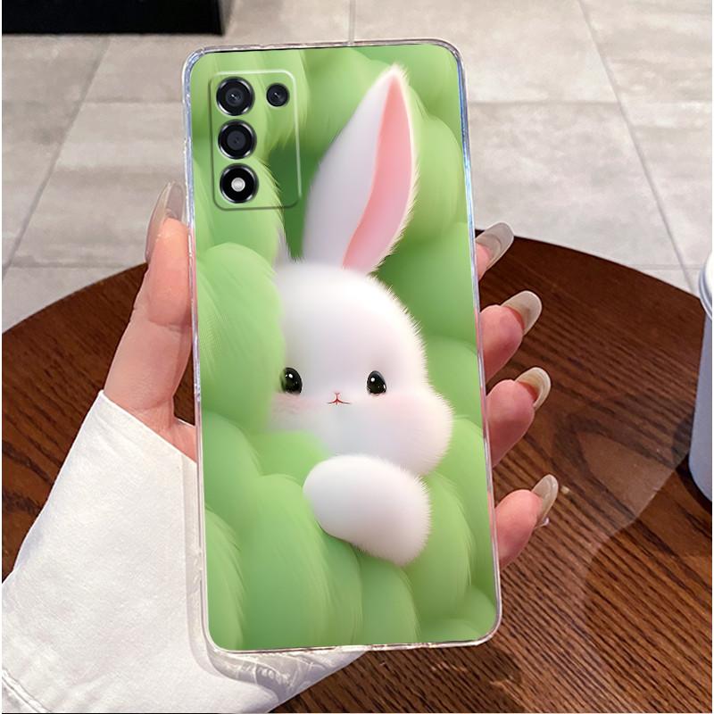 Case For OPPO K9S PERM10 Realme Q3S Q3T Clear Silicone Luxury Cute Rabbit Funny Fashion Love Phone Case Back Cover Soft Shell