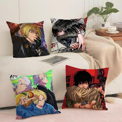 Capa de Almofada Anime S-SAKAMOTO DAYS Sedosa de Pelúcia Curta com Zíper Invisível À Prova de Poeira Capa de Almofada para Sofá para Decoração de Casa