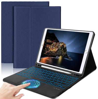 IPad 9ης γενιάς 8ης γενιάς 7ης γενιάς Θήκη πληκτρολογίου Αφαιρούμενο πληκτρολόγιο 7 χρωμάτων με οπίσθιο φωτισμό και touchpad, αφαιρούμενο κάλυμμα πληκτρολογίου ιντσών