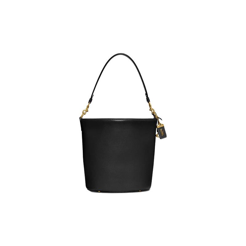 

COACH Dakotah 34 snap closure glove tanned leather bucket bag hand shoulder crossbody bag large size women s black чорний