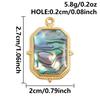 2pcs Different Shape Transparent Drip Oil Abalone Shell Charm Stainless Steel Charms For Jewelry Making Pendant DIY Accessories